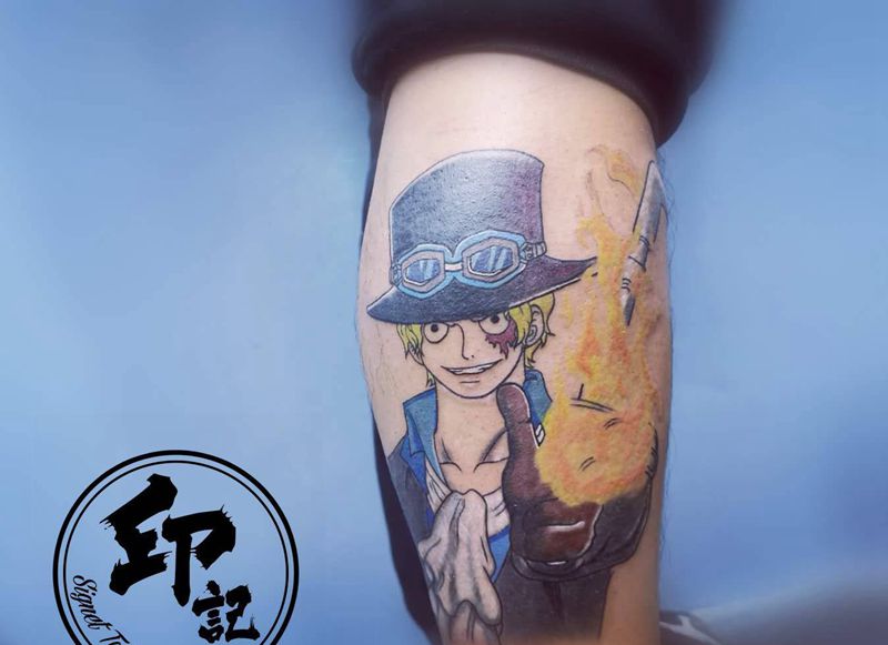 小萨博。纹身图片_腿部纹身图案