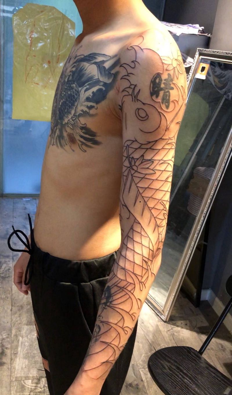 老传统大鲤鱼纹身图片