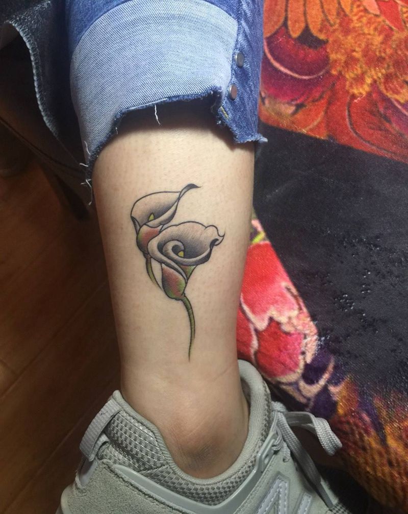 马蹄莲纹身图片