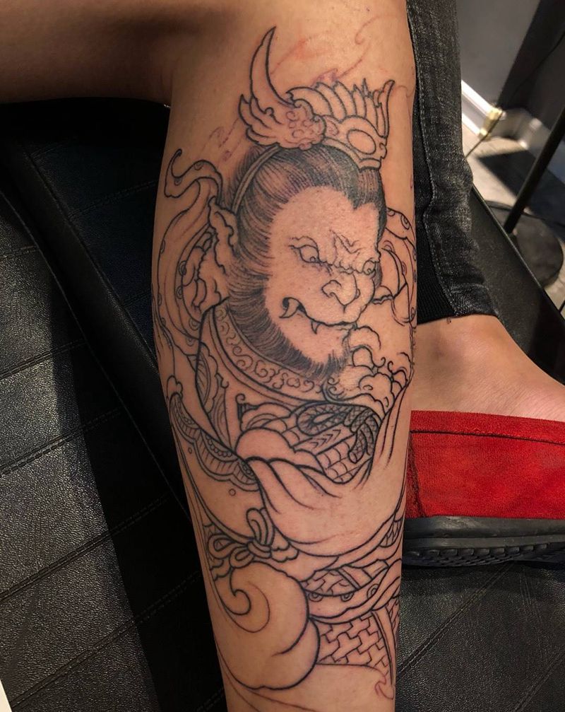 线条走一个纹身图片