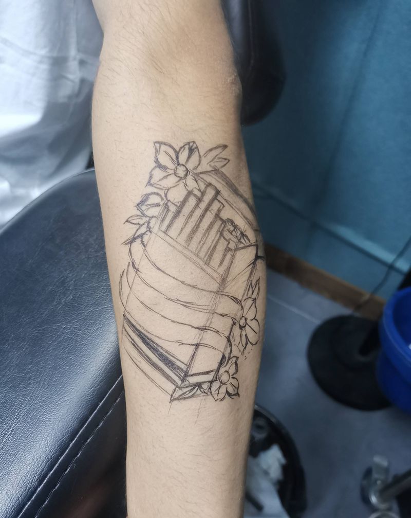 香烟纹身图片_手臂Old School纹身图案