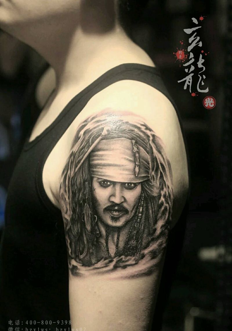 杰克船长纹身图片