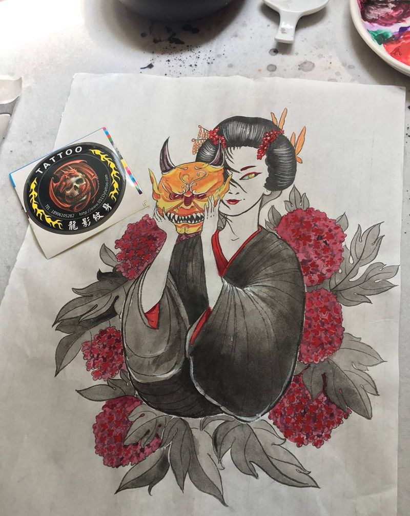 苏州的美女。你的图设计好了。开工[呲牙][呲牙][呲牙]纹身图片