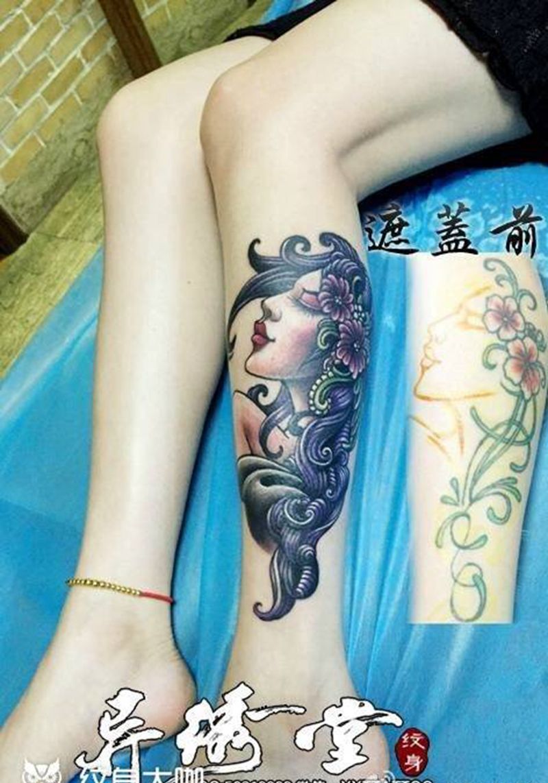 遮盖纹身纹身图片_肩部腿部手臂成品肖像欧美传统人物宗教原创纹身图案