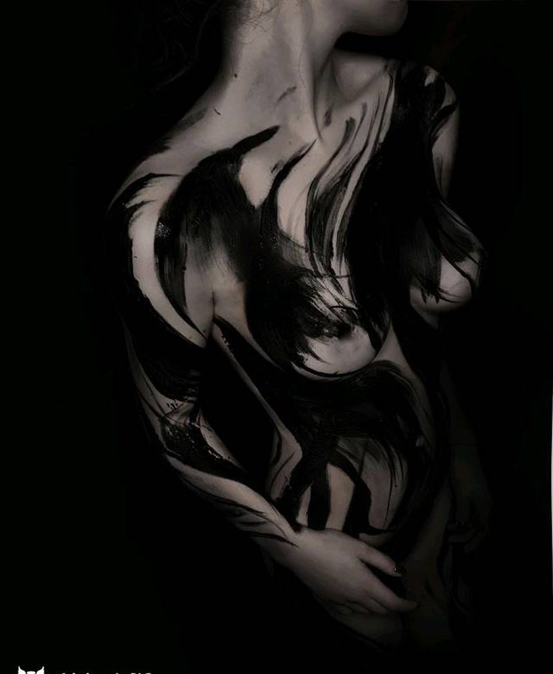 暗黑纹身图片_胸部手臂暗黑纹身图案
