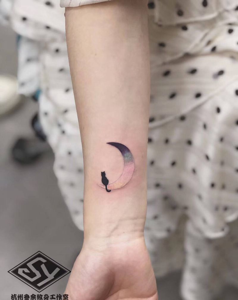小喵咪纹身图片_手臂手部纹身图案