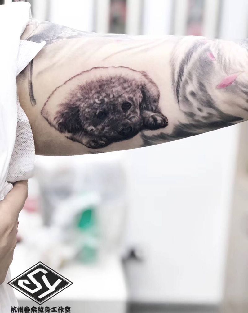 泰迪纹身图片_手臂纹身图案