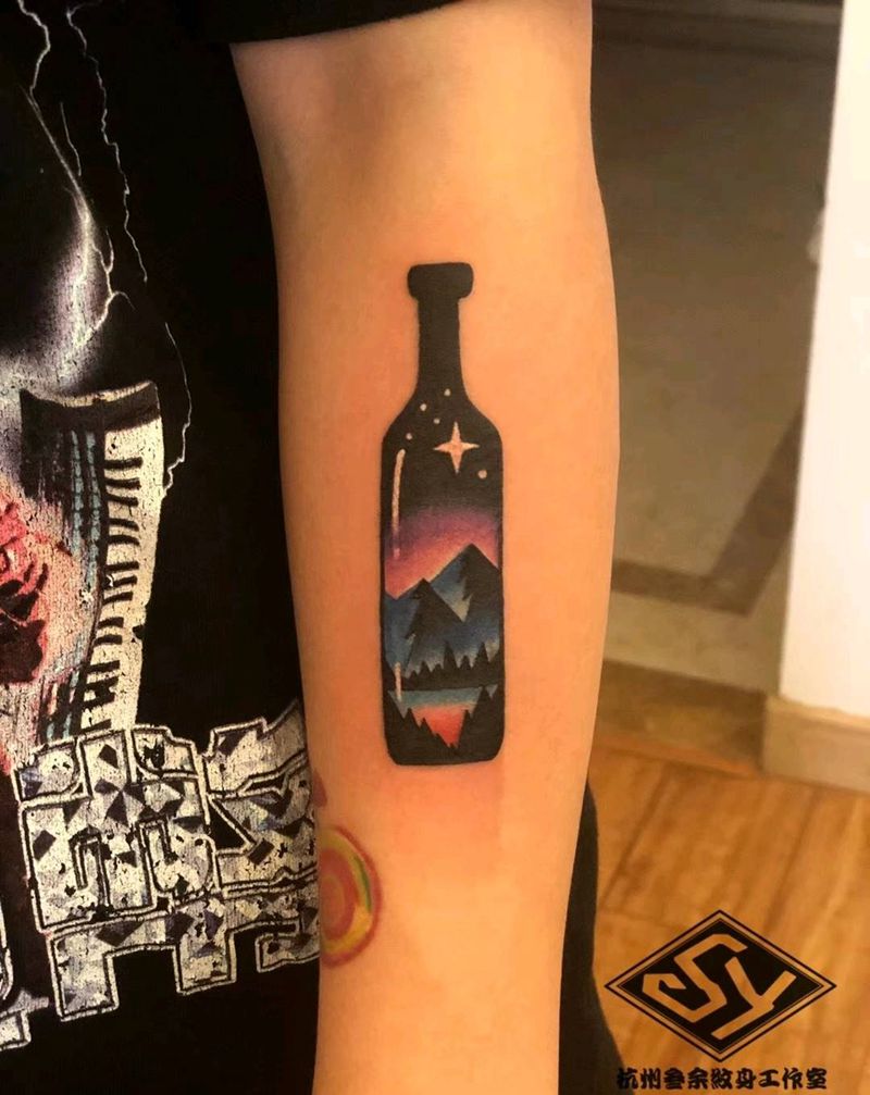 夜空中最亮的星纹身图片