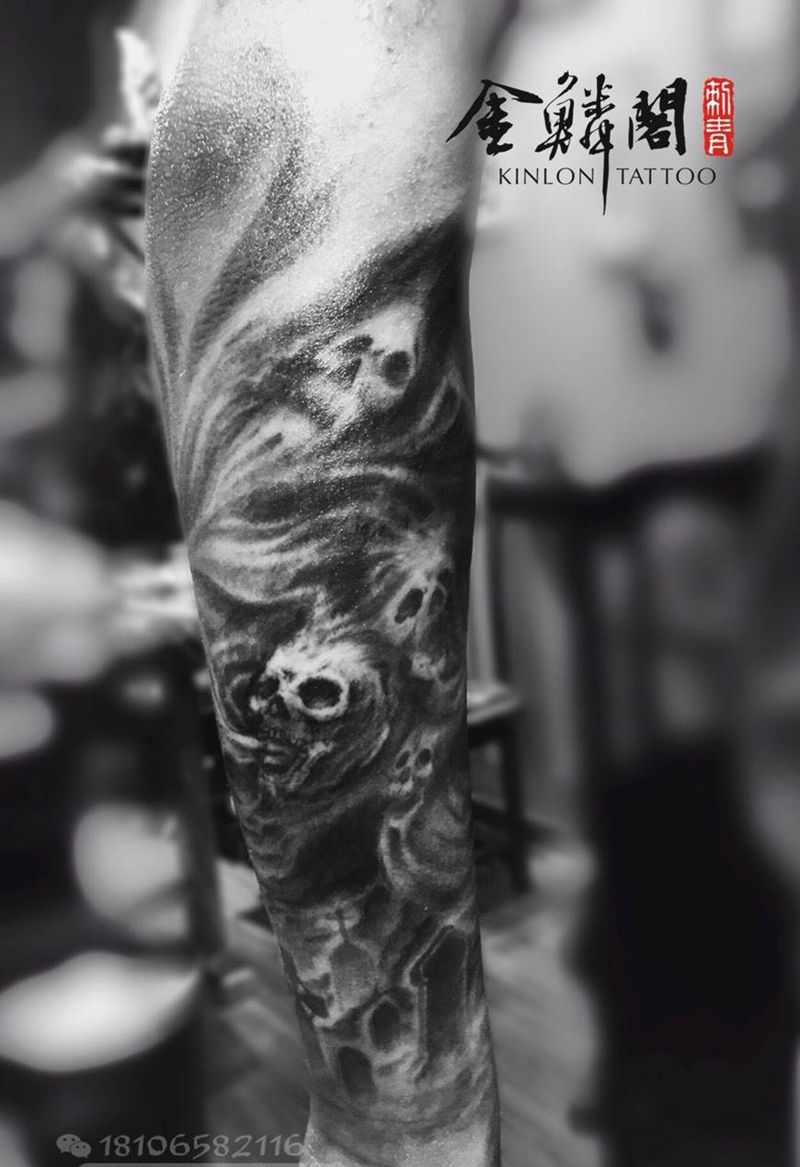 欧美花臂局部纹身图片_手臂欧美写实纹身图案