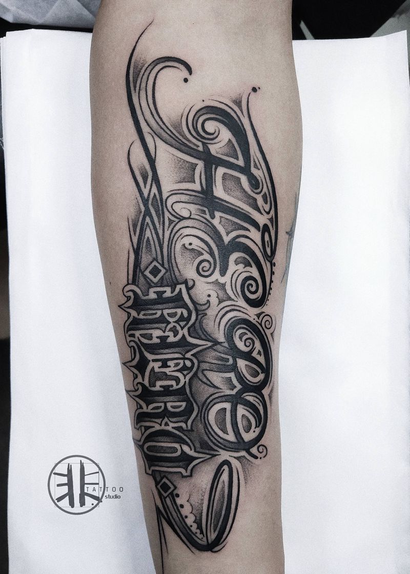 奇卡诺花体纹身图片_花体字奇卡诺花体纹身图案