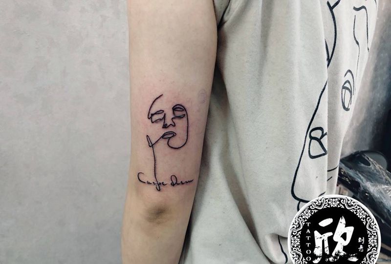 线条小图纹身图片_手臂纹身图案