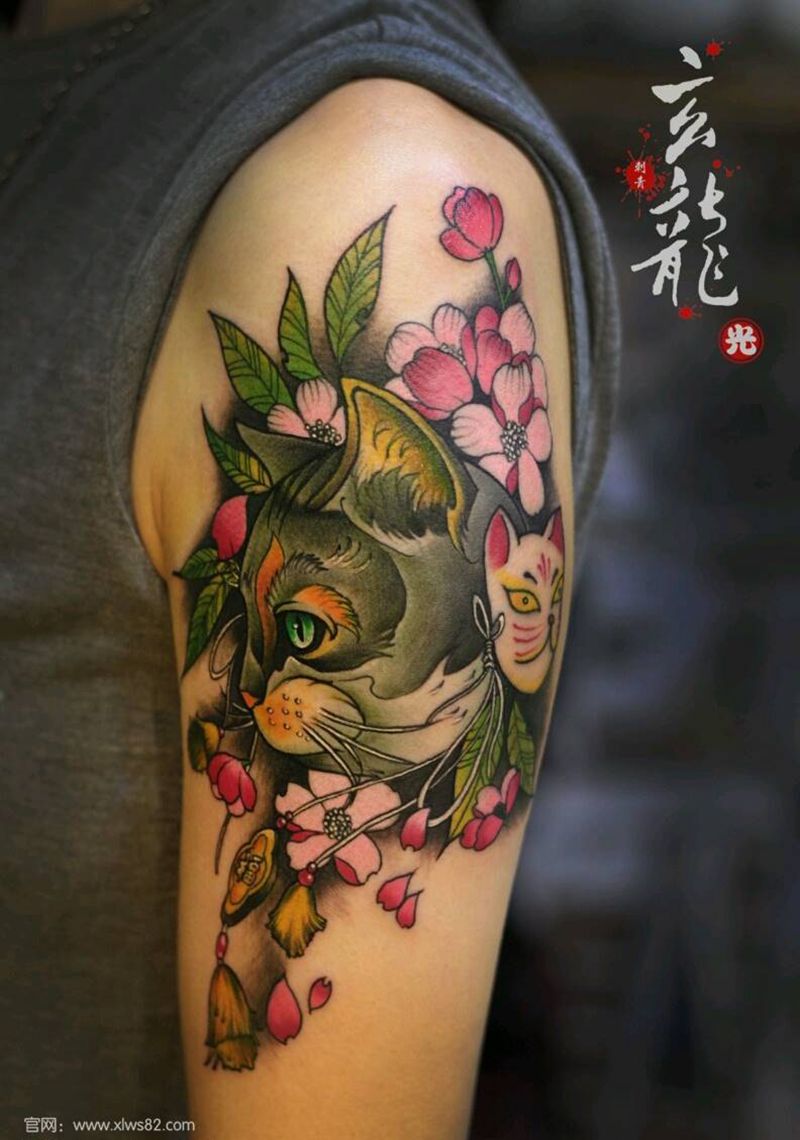 猫纹身图片