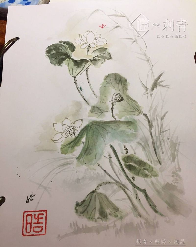 水墨原创，待约纹身图片