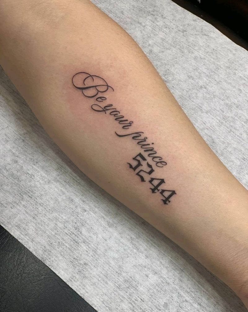 英文加数字纹身图片_手臂小清新纹身图案