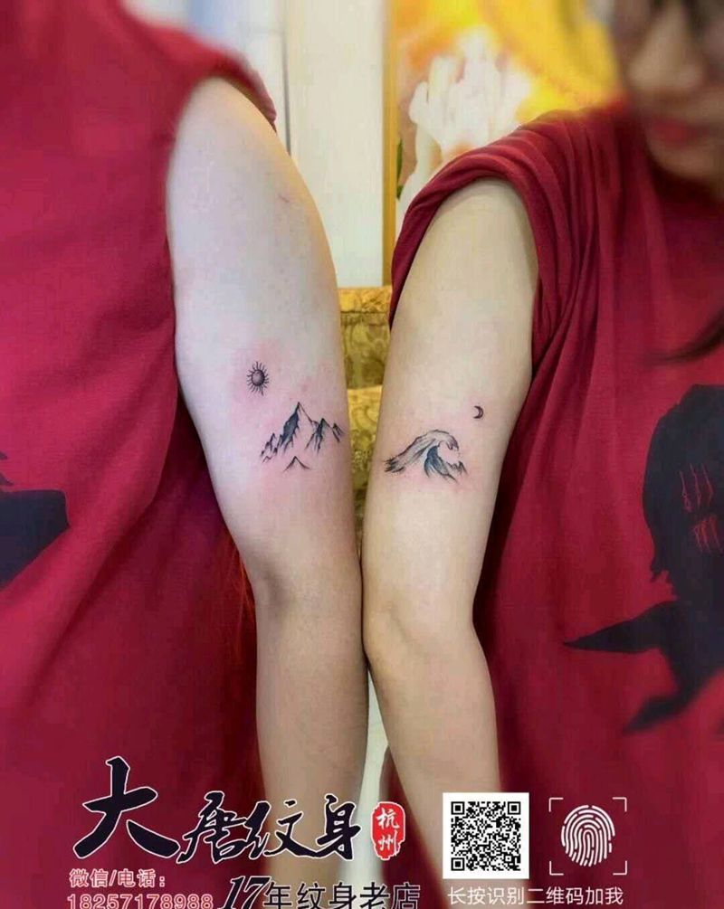情侣款纹身图片_手臂小清新纹身图案