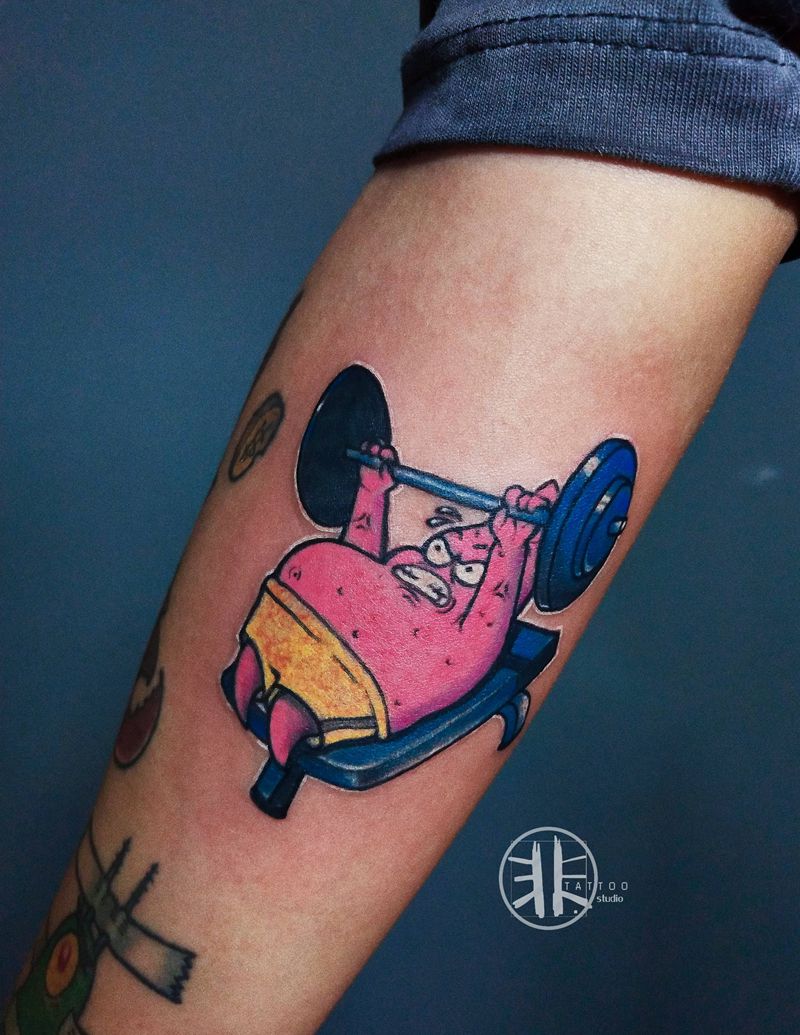 派大星纹身图片_手臂New SchoolOld School派大星纹身图案