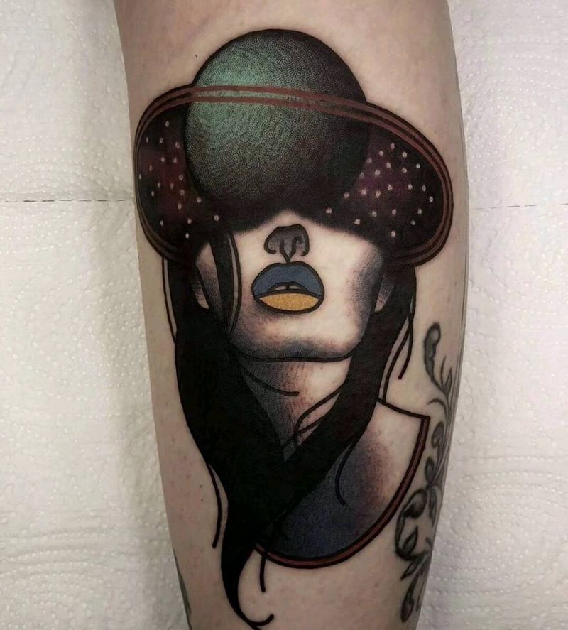 添加纹身纹身图片_腿部New School纹身图案