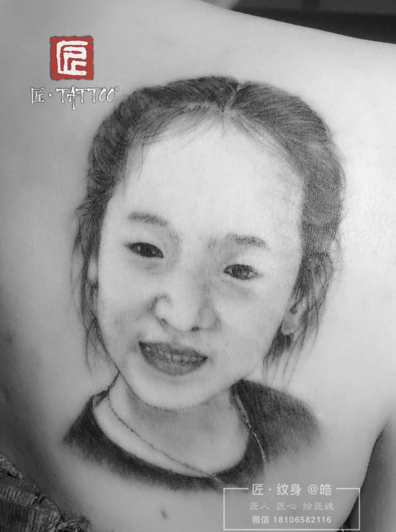 肖像纹身图片_成品背部肖像人物纹身图案