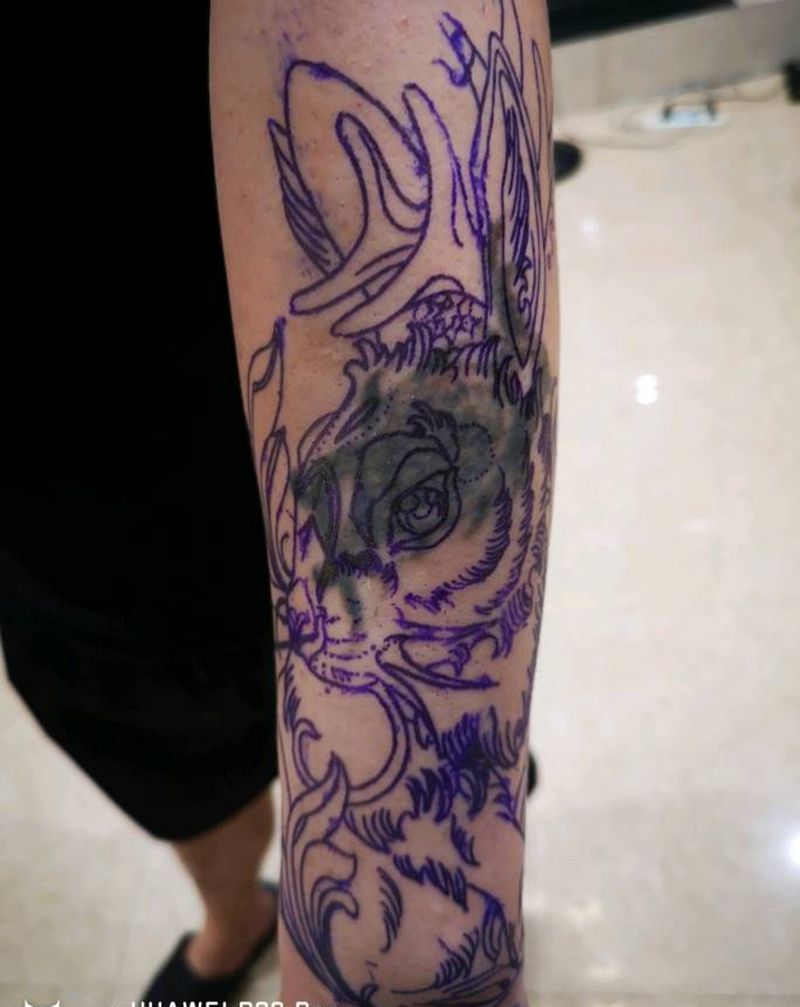 旧图遮盖纹身图片_手臂New School纹身图案