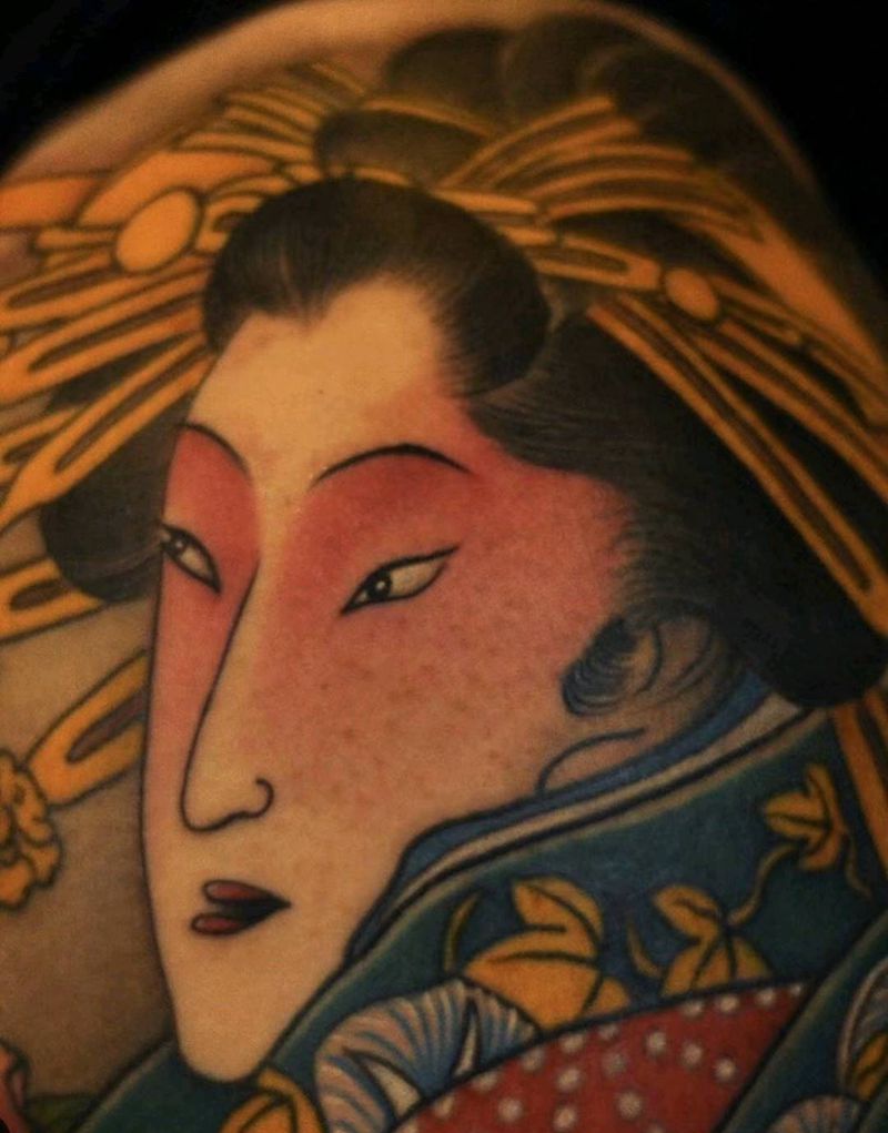 艺妓纹身图片_手臂日式传统纹身图案