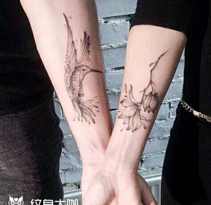 情侣纹身图案纹身图片_腿部手部脚部清新静物纹身图案