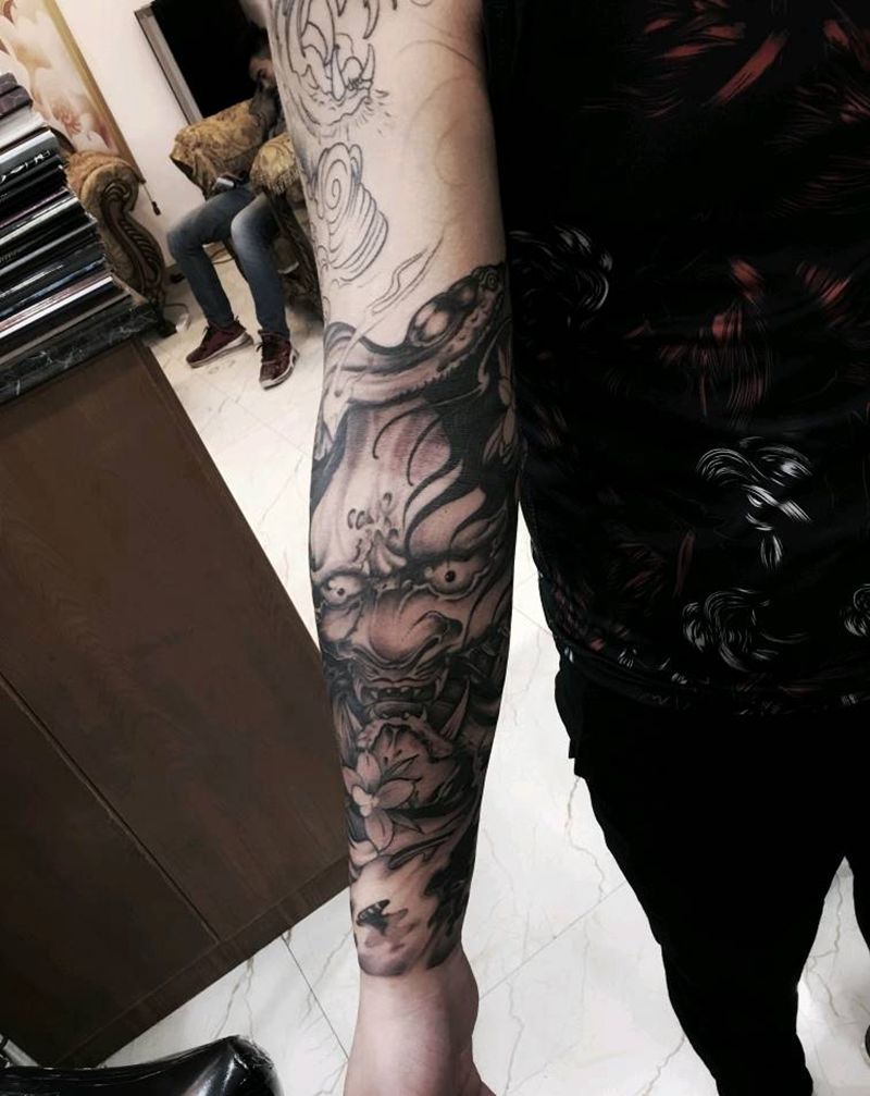 传统花臂（未完工）纹身图片_手臂新传统纹身图案