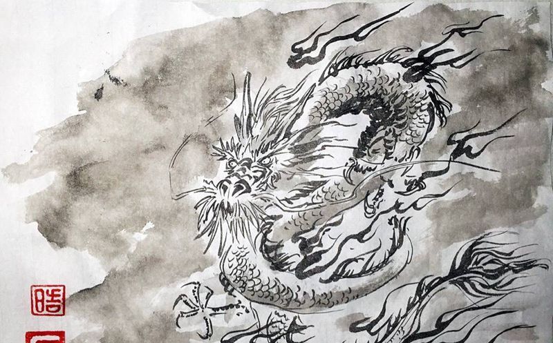 龙手稿，欢迎预约纹身图片