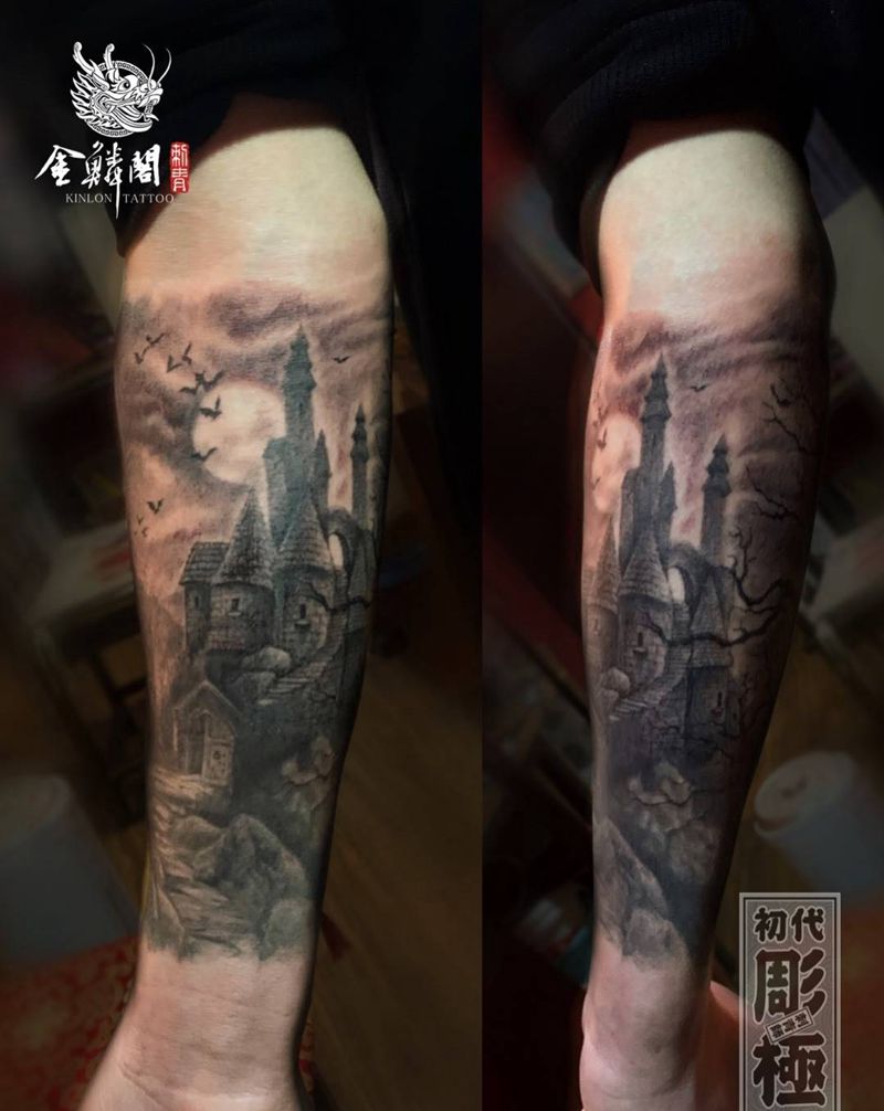 写实暗黑系纹身图片_手臂欧美写实暗黑纹身图案