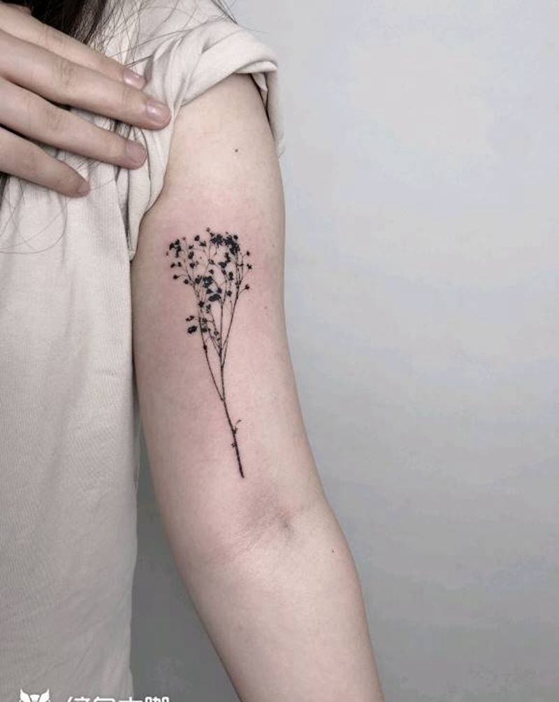 满天星纹身图片_手臂小清新黑灰纹身图案