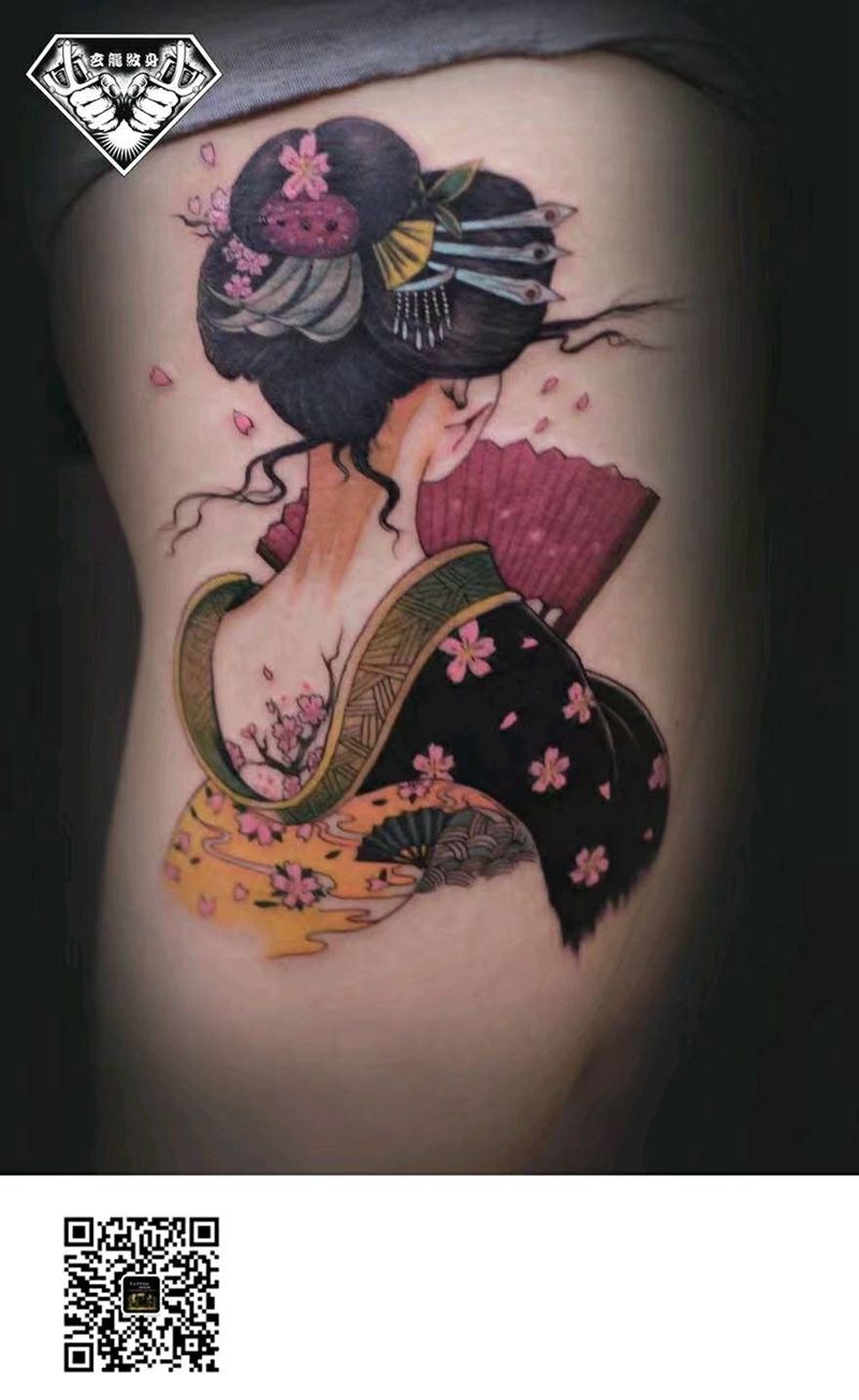 艺妓纹身图片