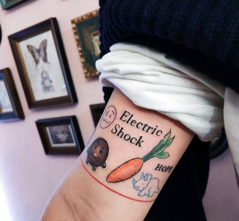 小元素拼接纹身图片_手臂New SchoolOld School纹身图案