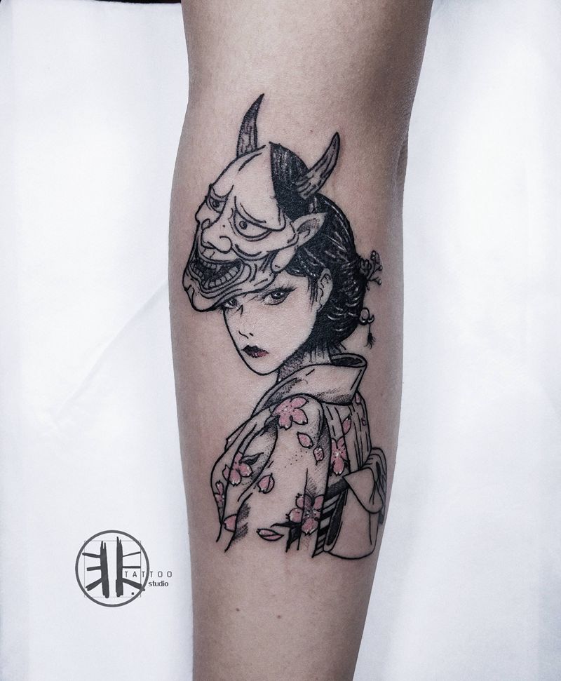 富江纹身图片_手臂Old School新传统富江纹身图案