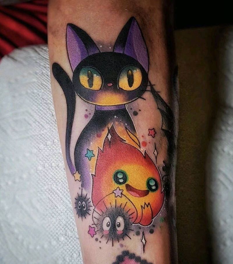 灰尘小精灵纹身图片_手部New School水彩纹身图案