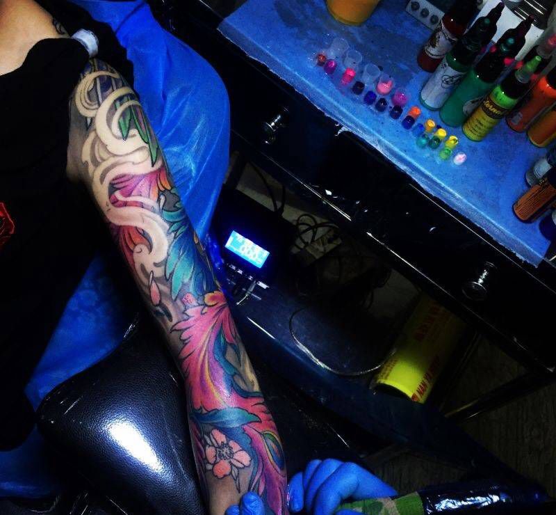 凤凰纹身图片_背部手臂传统动物纹身图案