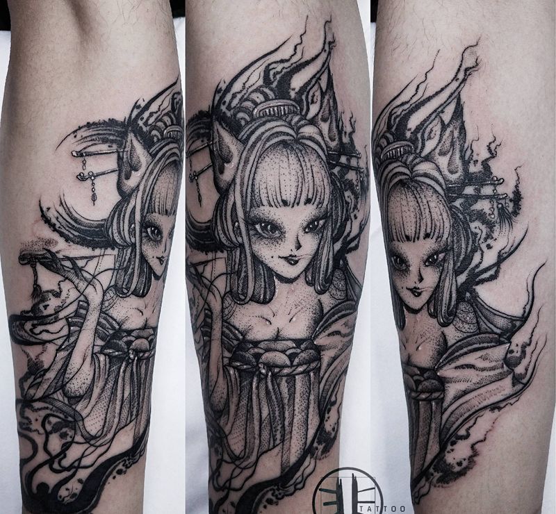 暗黑系纹身图片_手臂Old School暗黑系纹身图案