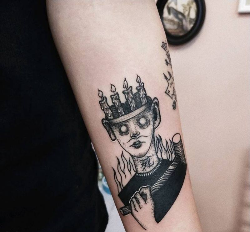 暗黑系纹身图片_手臂New School暗黑系纹身图案