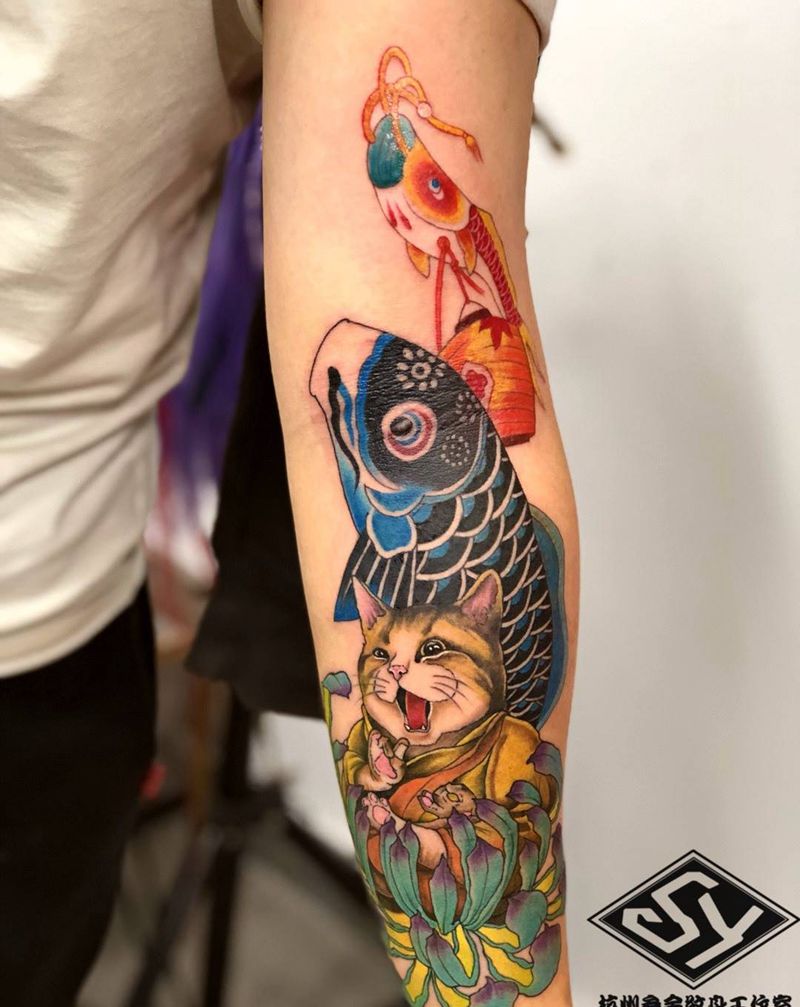 猫纹身图片
