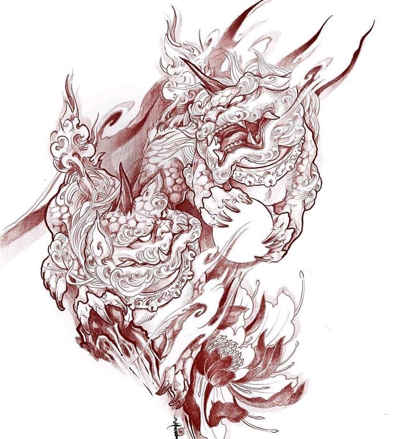 新传统手稿纹身图片_背部手部新传统纹身图案