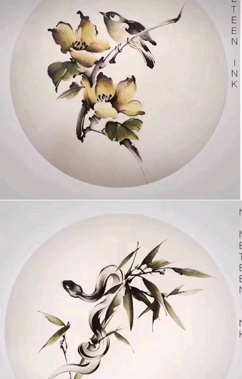 水墨丹青纹身图片_肩部背部水墨纹身图案