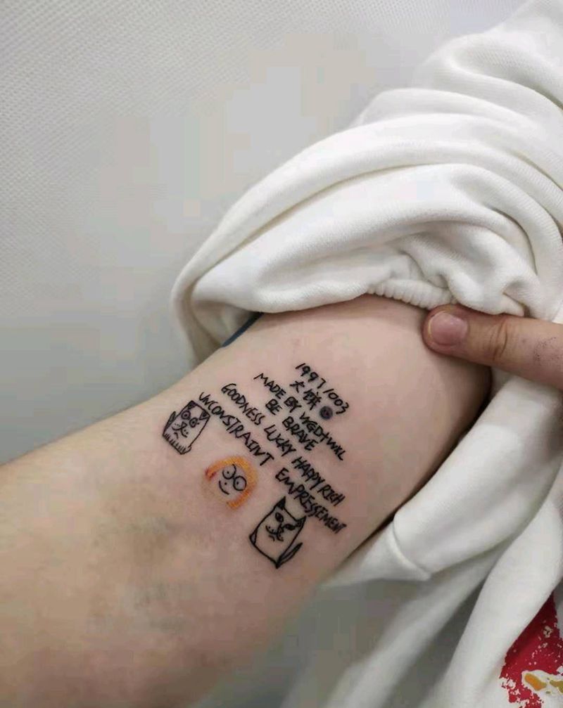 英文设计款纹身图片_手臂小清新纹身图案