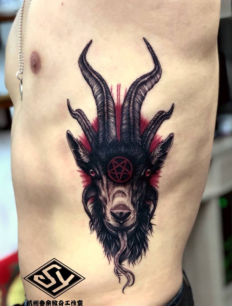 羊头纹身图片