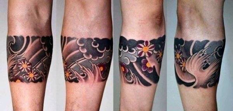 传统海浪手环纹身图片_手臂新传统纹身图案