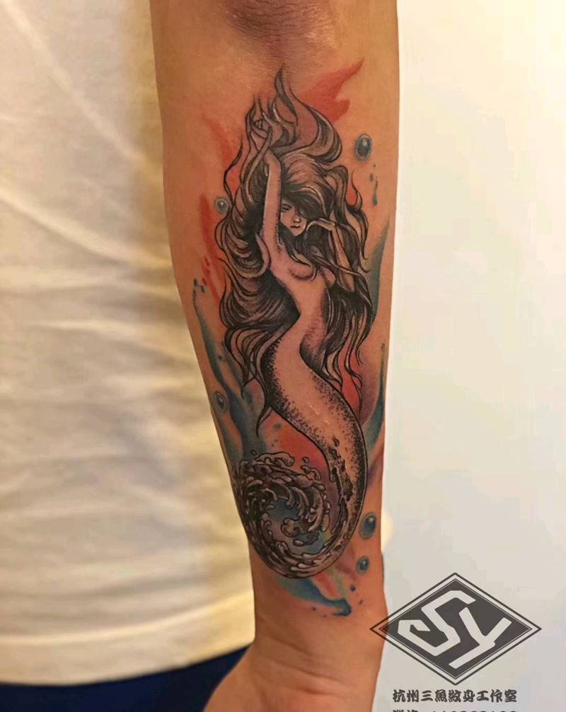 美人鱼纹身图片