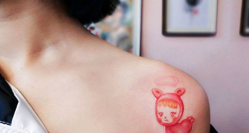 卡通人物纹身图片_肩部New School卡通纹身图案