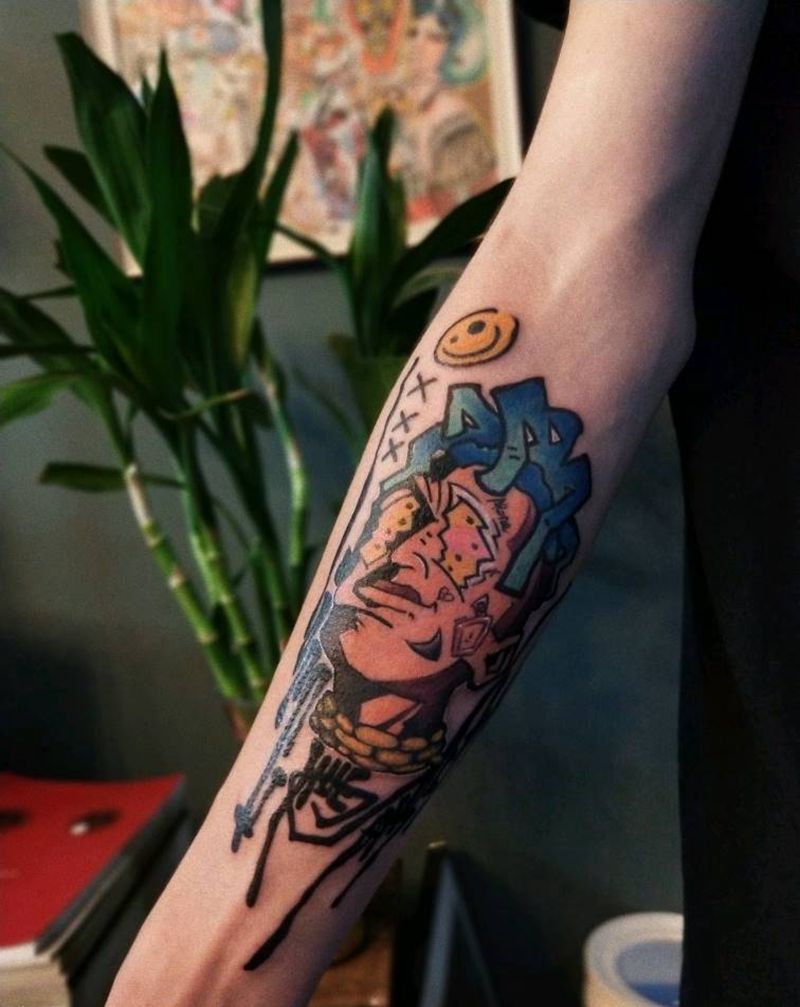 newschool纹身图片_手臂New School纹身图案