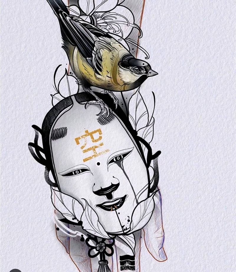 冷类暗黑手稿纹身图片_手部暗黑纹身图案