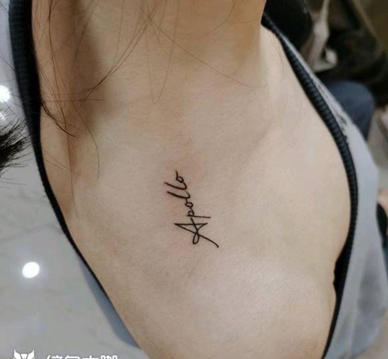 英文纹身图片_肩部小清新纹身图案