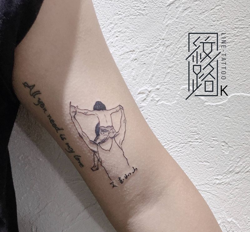 简笔画纹身图片_手臂简笔画纹身图案
