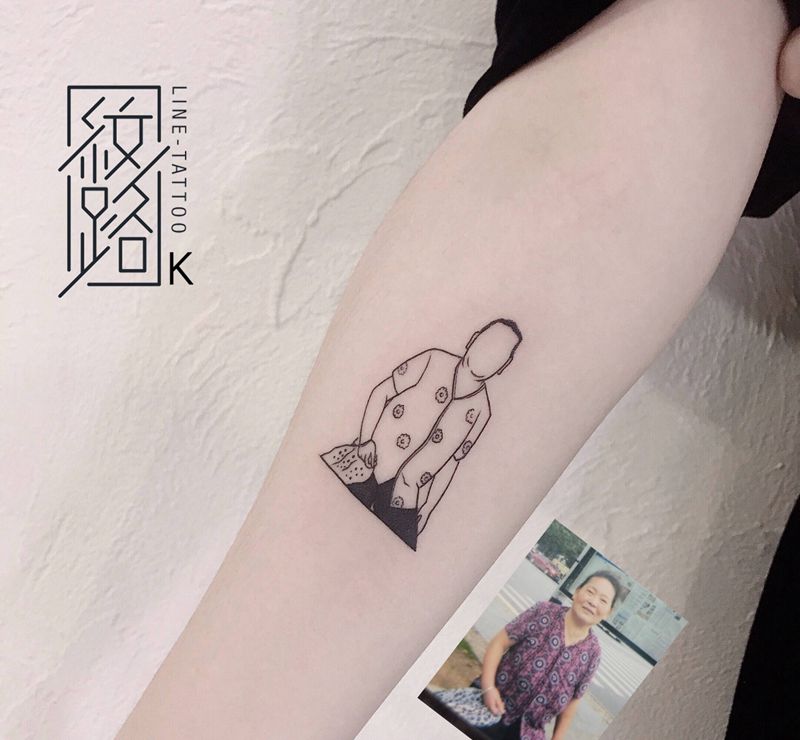 简笔画人物纹身图片_手臂简笔画纹身图案