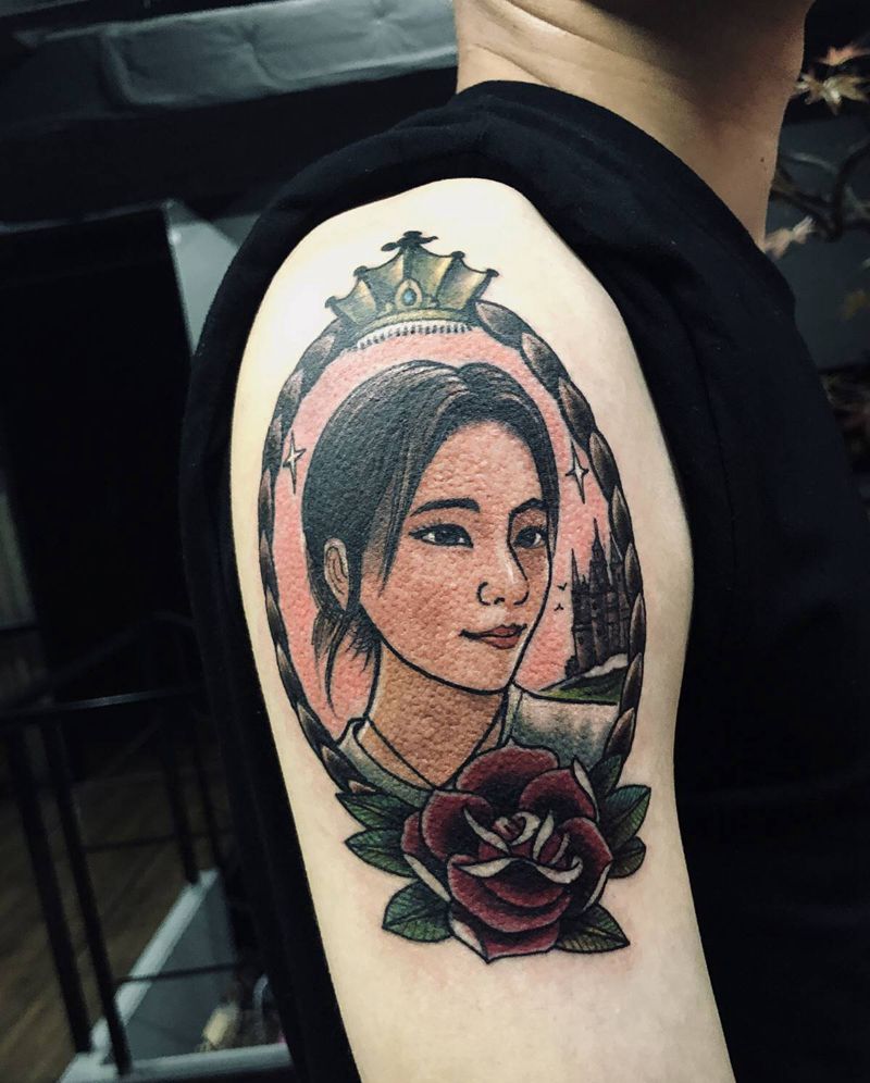 肖像纹身图片_手臂手部Old School纹身图案